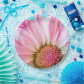 Schöne rosa Blume Nah Up Foto Pappteller (Party)