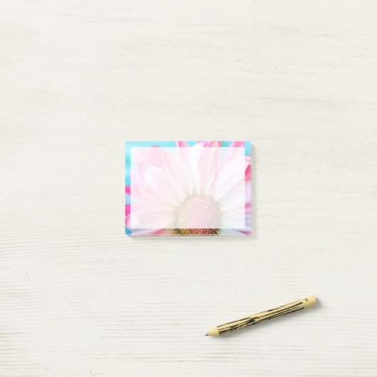 Schöne rosa Blume Nah Up Foto Post-it Klebezettel (Auf Schreibtisch)