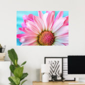 Schöne rosa Blume Nah Up Foto Poster (Heimbüro)