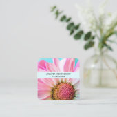 Schöne rosa Blume Nah Up Foto Quadratische Visitenkarte (Stehend Vorderseite)