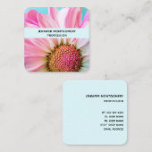 Schöne rosa Blume Nah Up Foto Quadratische Visitenkarte (Vorne/Hinten)
