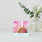 Schöne rosa Blume Nah Up Foto Quadratische Visitenkarte (Stehend Vorderseite)