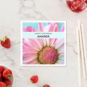 Schöne rosa Blume Nah Up Foto Serviette