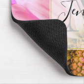 Schöne rosa Blume Nahes Up Foto Monogram Mousepad (Ecke)