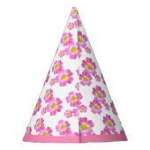 Schöne rosa Blume Partyhütchen (Rückseite)