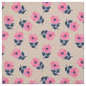 Schöne rosa Blume Polka Dots Muster Stoff (Muster)