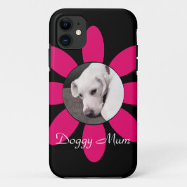 Schöne rosa Blume Rahmen Niedlicher Welpenhund sch Case-Mate iPhone Hülle