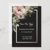 Schöne rosa Blume Rose Gold Save the Date Karte (Vorderseite)