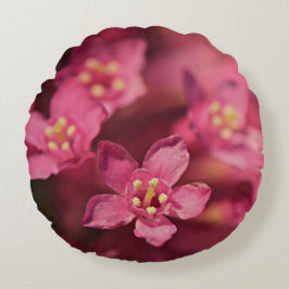 Schöne rosa Blume Rundes Kissen