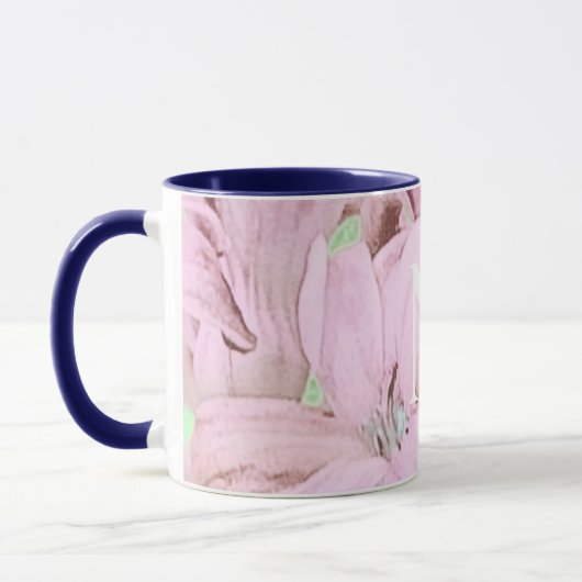 Schöne rosa Blume Tasse (Links)