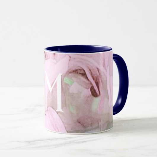 Schöne rosa Blume Tasse (VorderseiteRechts)