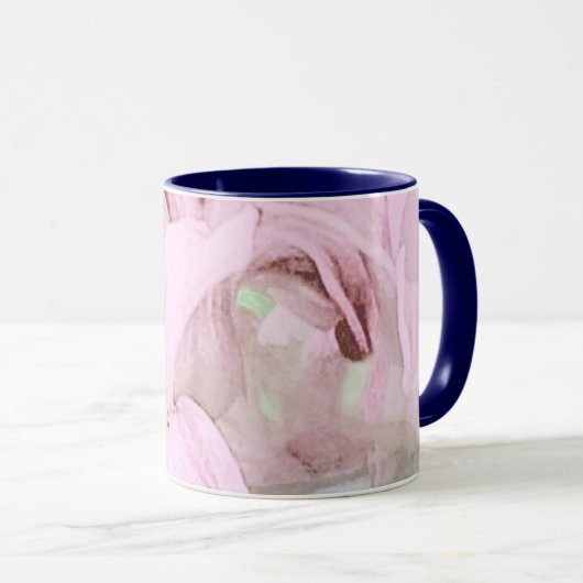 Schöne rosa Blume Tasse (VorderseiteRechts)