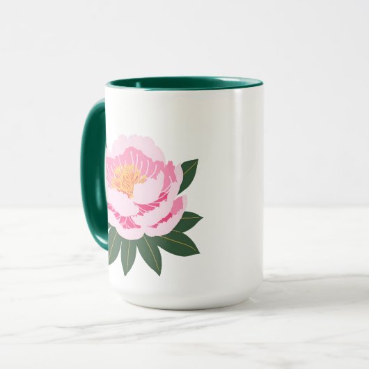 Schöne rosa Blume Tasse (Vorderseite Links)