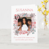 Schöne rosa Blume Tochter glücklicher Muttertag Karte (Gelbe Blume)