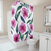 Schöne rosa Blume Wasserfarben Muster Duschvorhang (Beispiel)
