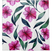 Schöne rosa Blume Wasserfarben Muster Duschvorhang (Vorderseite)