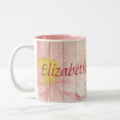 Schöne rosa Blume Zweifarbige Tasse (Links)