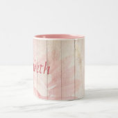 Schöne rosa Blume Zweifarbige Tasse (Mittel)