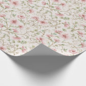 Schöne rosa Blumen Brausebad Geschenkpapier (Ecke)