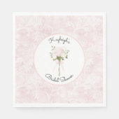 Schöne rosa Blumen-Brautparty    Serviette (Vorderseite)