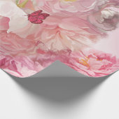 Schöne rosa Blumen Garten Geschenkpapier (Ecke)