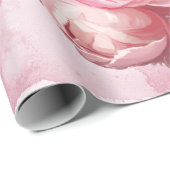 Schöne rosa Blumen Garten Geschenkpapier (Rolleneckpunkt)