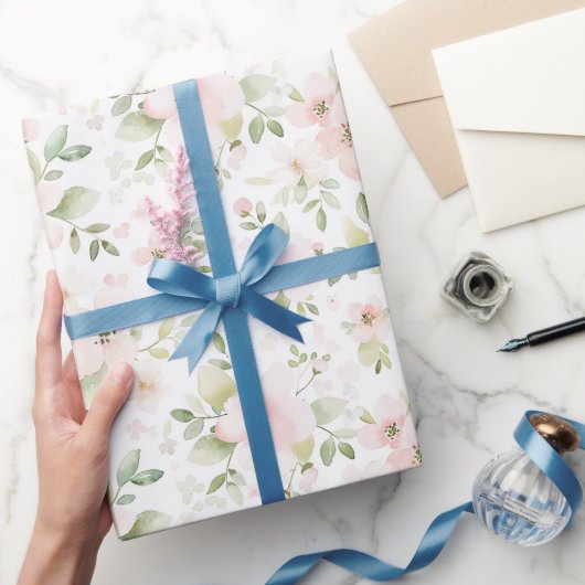 Schöne rosa Blumen Geburtstag Geschenkpapier (Schenken)