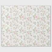 Schöne rosa Blumen Geburtstag Geschenkpapier (Flach)