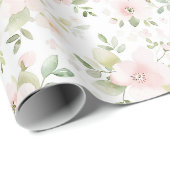 Schöne rosa Blumen Geburtstag Geschenkpapier (Rolleneckpunkt)
