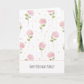Schöne rosa Blumen Geburtstag Karte (Vorderseite)
