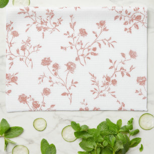 Schöne rosa Blumen Geschirrtuch