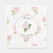 Schöne rosa Blumen Hochzeit Serviette (Vorderseite)