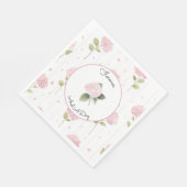 Schöne rosa Blumen Hochzeit Serviette (Ecke)