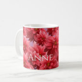 Schöne rosa Blumen  Kaffeetasse (Vorderseite Links)