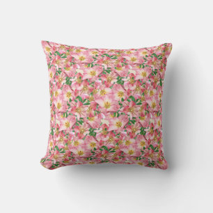 Schöne rosa Blumen Kissen
