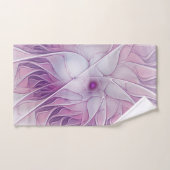 Schöne rosa Blumen moderne abstrakte Fraktalkunst Handtuch (Handtuch)