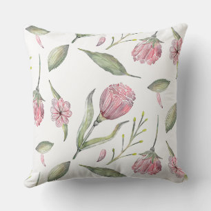 Schöne rosa Blumen Outdoor-Kissenhülle Kissen