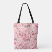 Schöne rosa Blumen personalisierte Tasche (Rückseite)