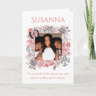 Schöne rosa Blumen Tochter Alles Gute zum Mutterta Karte