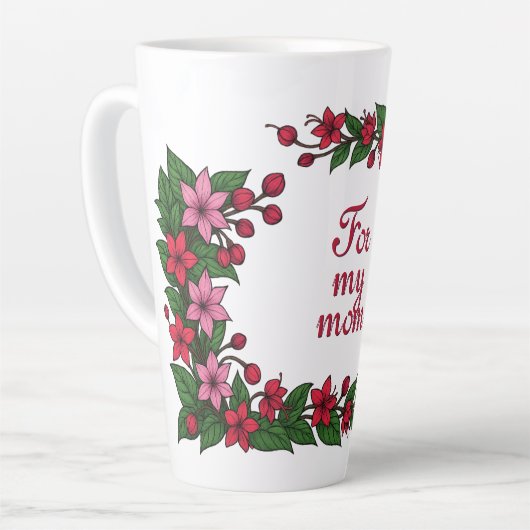 Schöne rosa Blumen zum Muttertag Milchtasse (Linke Ecke)