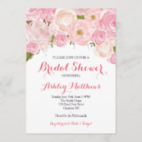Schöne rosa BlumenBabyparty-Einladung, Baby