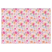 Schöne rosa Blumengarten Tischdecke (Vorderseite (Horizontal))