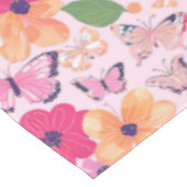 Schöne rosa Blumengarten Tischdecke (Schrägansicht)