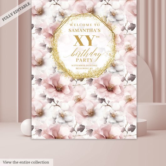 Schöne Rosa-Blumenkabine zum Geburtstag Foto Wandteppich