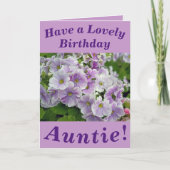 Schöne rosa Blumenkarte zum Geburtstag von Tantche Karte (Vorderseite)