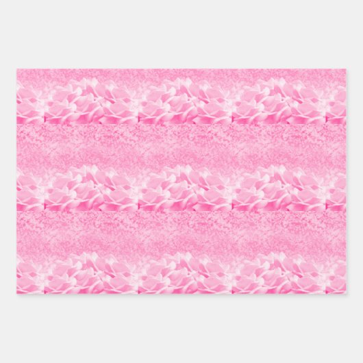 Schöne rosa Blumenwackelpapier-Blätter Geschenkpapier Set (Vorderseite 3)