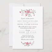 Schöne rosa Blumenzettel Einladung (Vorderseite)