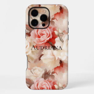 Schöne rosa Blush-Creme floral iPhone 16 Pro Max Hülle