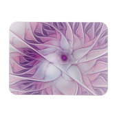 Schöne rosa Blüten moderne abstrakte Fraktalkunst Magnet (Horizontal)