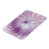 Schöne rosa Blüten moderne abstrakte Fraktalkunst Magnet (Linke Seite)
